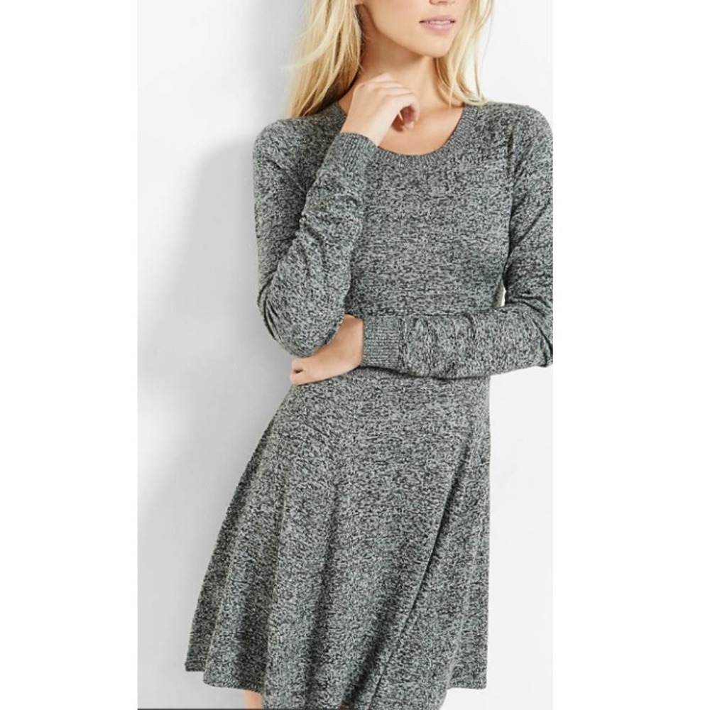 Express Hint of Cashmere Fit & Flare Sweater Dress- M